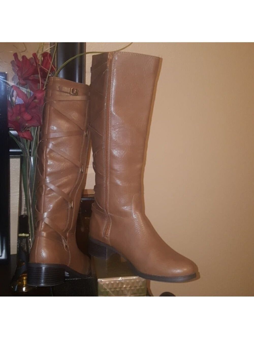 JASMINE TALL TAN RIDING BOOTS SIZE 8